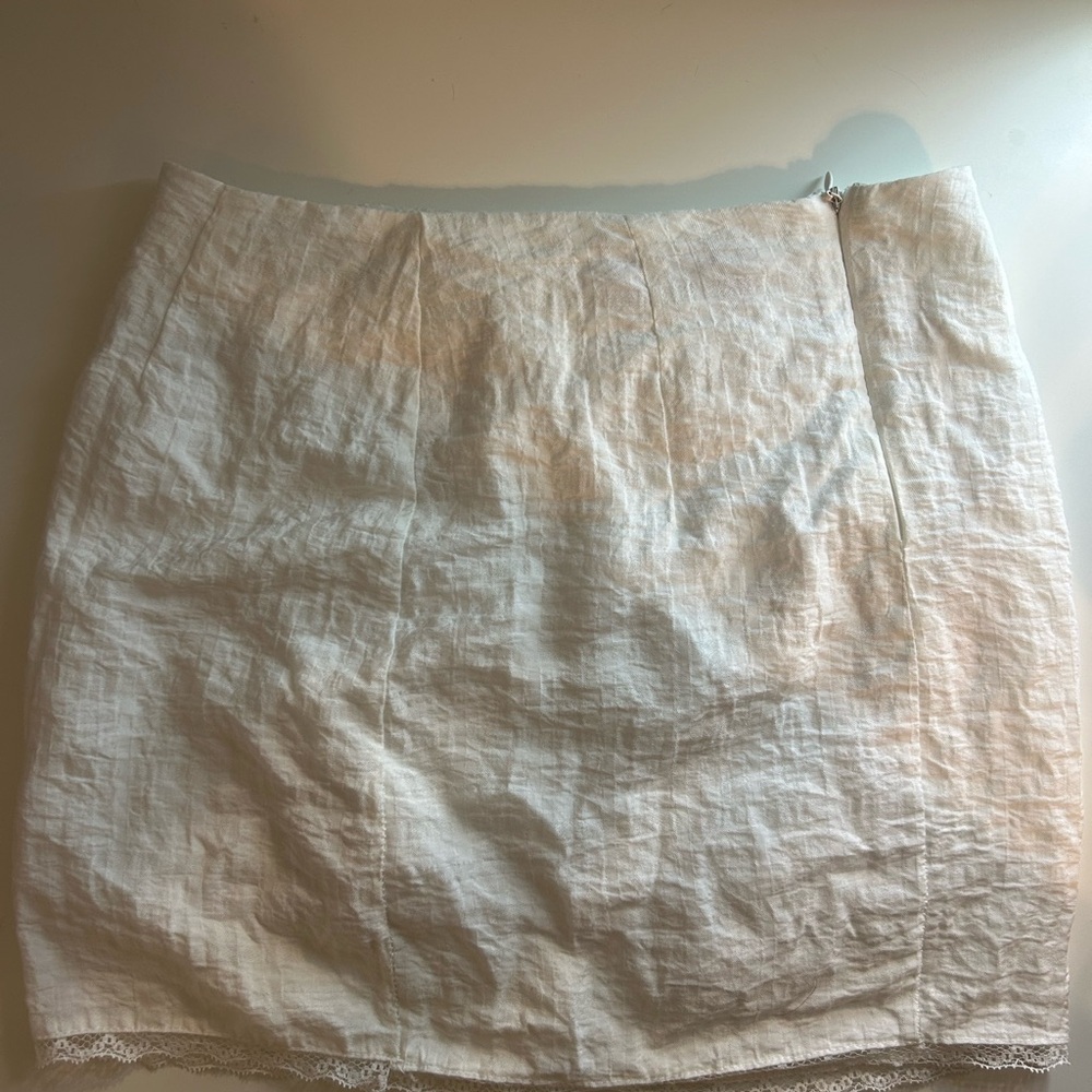 Edikted White Linen Pencil Skirt